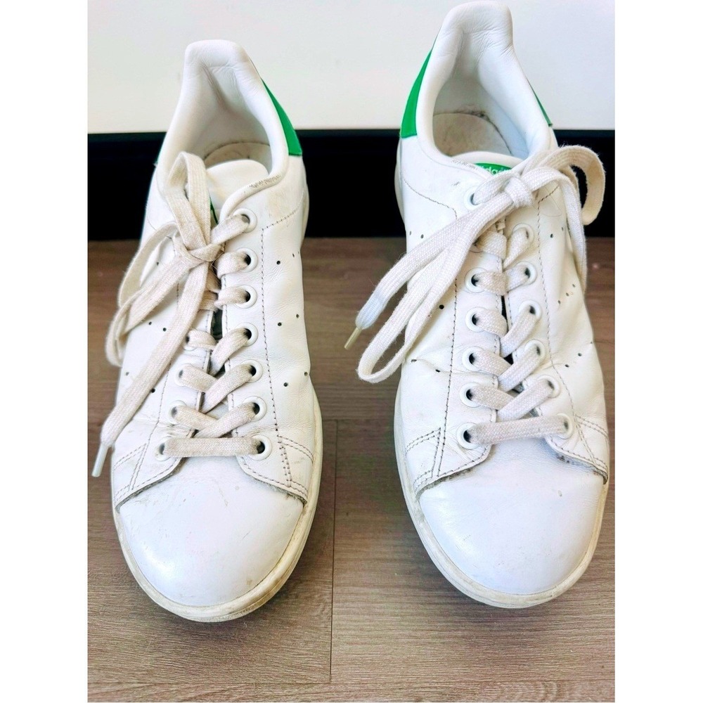Adidas Stan Smith Sneaker White & Green Shoe Women's Size 8 - Picture 6 of 8